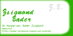 zsigmond bader business card
